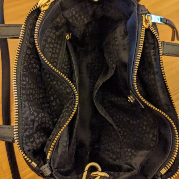 Kate Spade - Black Crossbody Mini Bag w/ Pink Floral Embroidery & Gold Hardware - Picture 4 of 6